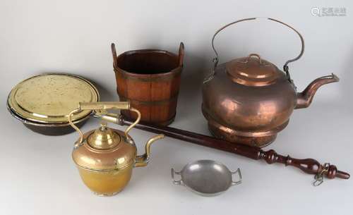 Lot copper work. 19th century. Consisting of: Large