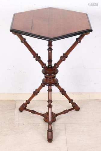 German walnut Louis Philippe side table with six-sided