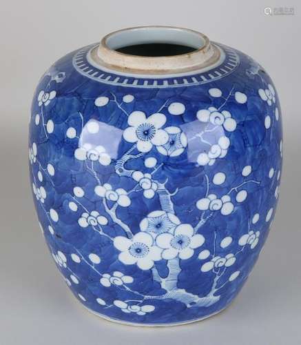 Large antique Chinese porcelain vase with blossom