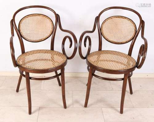 Two beautiful antique Thonet-style chairs. No label.