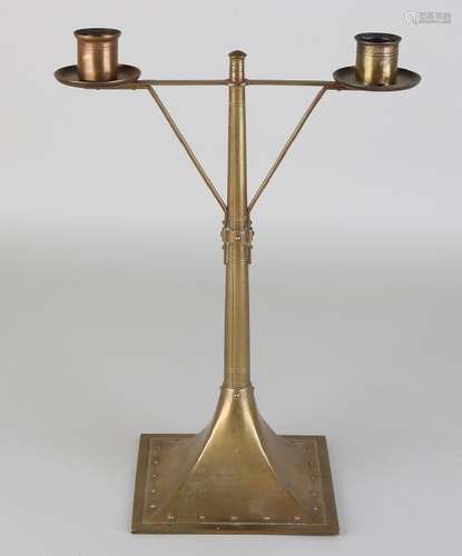 Antique brass art nouveau candle candlestick with