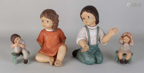 Four old German Hummel figures. Goebel. Design Nina