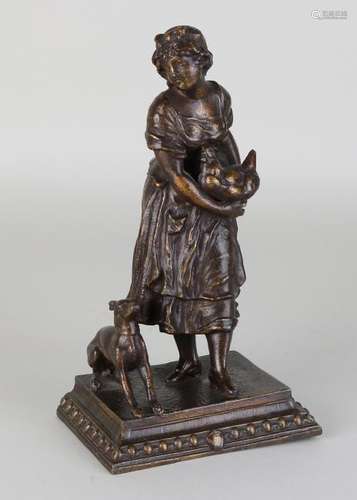 Antique composition metal figure. Circa 1880. Peasant