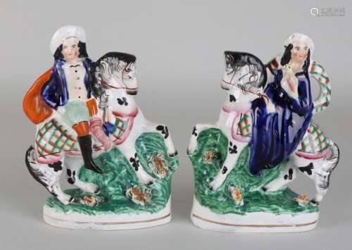 Two old / antique English Staffordshire ceramic