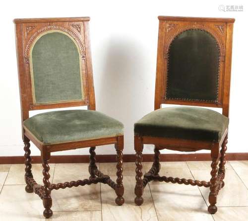 Four Dutch oak chairs. Circa 1880. In good condition.