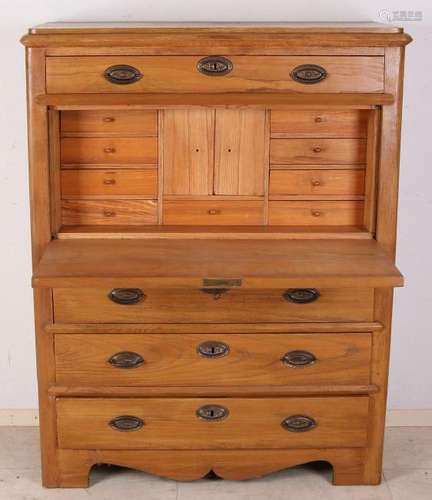 Antique North German Biedermeier writing secretary with