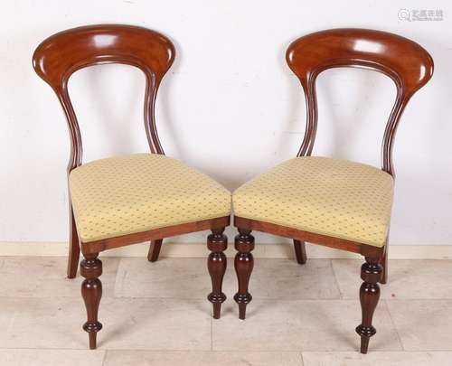 Six pieces of 19th century English mahogany chairs with