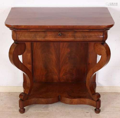 Early 19th century mahogany trumeau with drawer. Size: