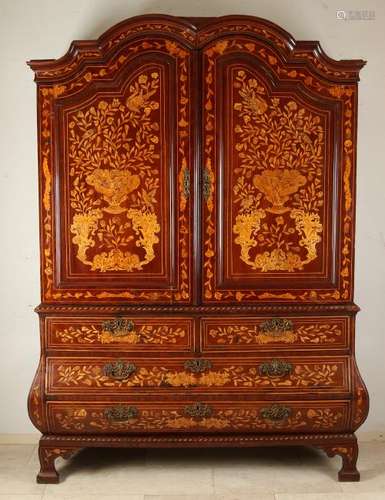 Rare 18th century mahogany Dutch Baroque cabinet with