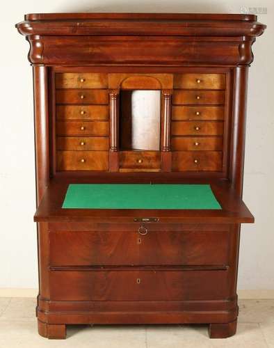 19th Century mahogany Biedermeier flap secretary with