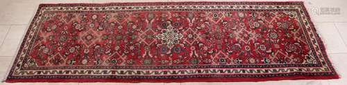 Old hand-knotted Persian rug / runner. Hamadan / Iran.