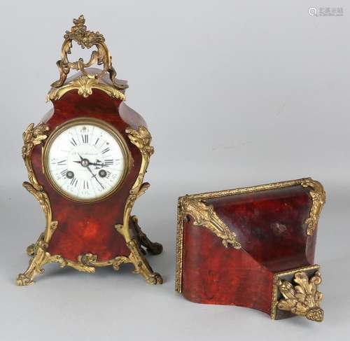 Antique 19th century French tortoise wall clock with