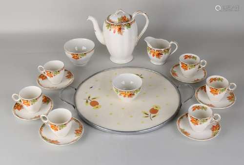 Antique English ceramic tea set with tablet, tea jug,