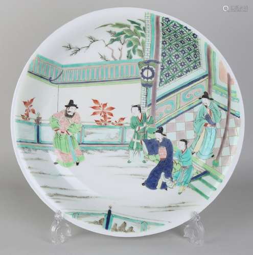 Large old / antique Chinese porcelain Family Verte