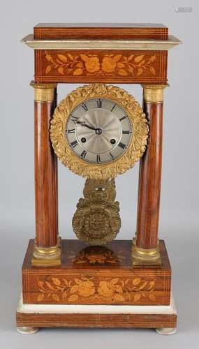 Antique rosewood cow pendulum with plated dial, rose