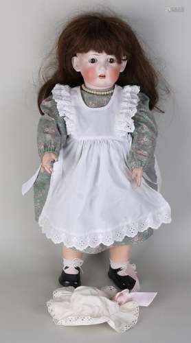 Antique German porcelain doll with real hair and