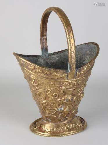 Antique copper punched historicism handle. Circa 1880.