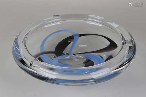 Very large modern art glass ashtray. By Max Verboeket