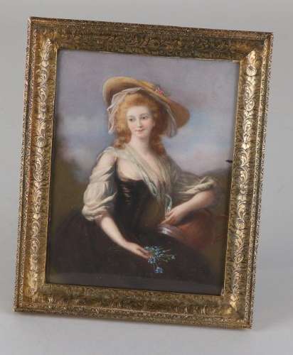 Miniature ladies portrait. Unsigned. 19th century. High