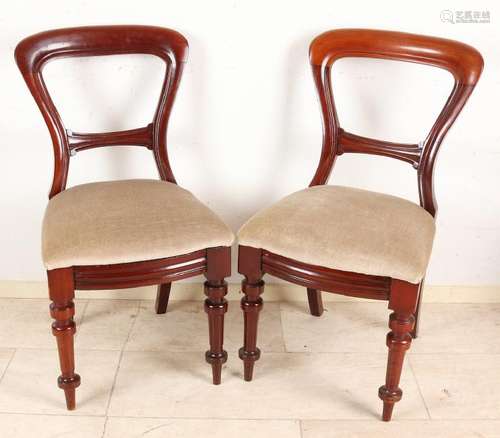 Four 19th century English mahogany chairs with good