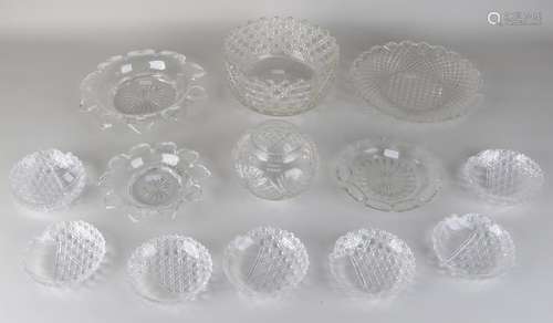 Various antique crystal glassware. Consisting of: Nine