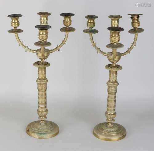 A set of fire-gilt bronze two-piece Empire