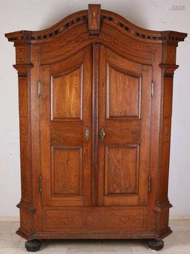 South German oak Louis Seize cupboard. Circa 1800.