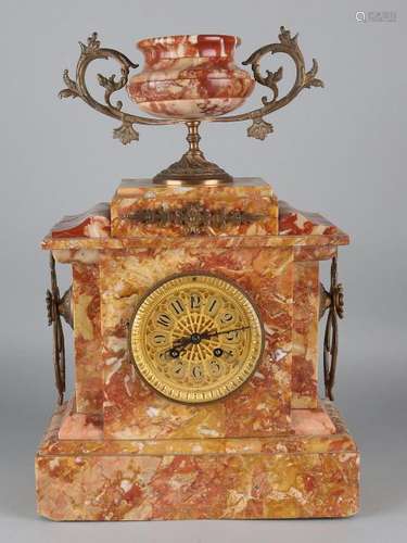 Antique French marble pendulum with eight-day movement,