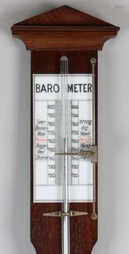 Dutch oak antique stick barometer. Circa 1900. Size: 98