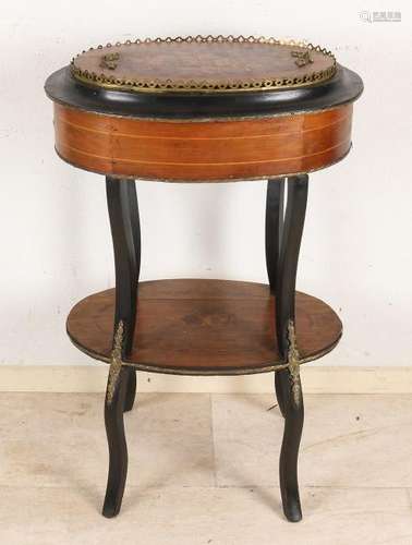 19th Century French walnut plant table with brass