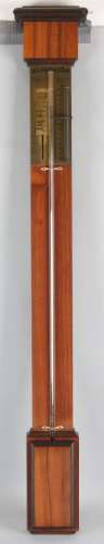 Walnut stick barometer with copper. Second half of the