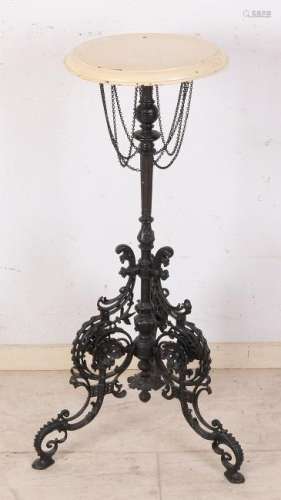 Antique German historicism cast iron side table with