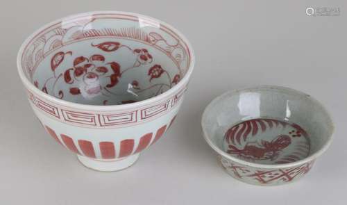 Old / antique Chinese porcelain high bowl and water