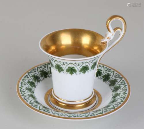 Antique German Meissen porcelain cup and saucer with