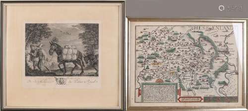 Two antique engravings. Hessenlandt, 16th - 17th