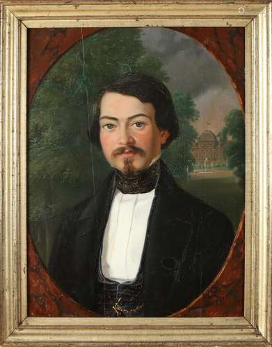 C. Euler. 1848. Men's portrait. Oil paint on panel.