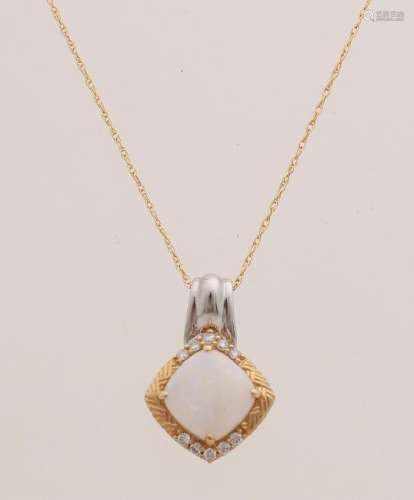 Gold pendant with opal, 585/000, with opal and