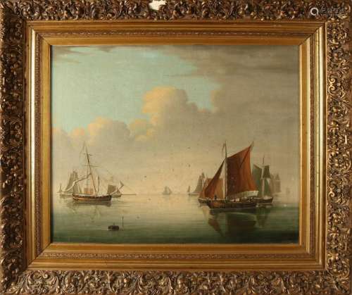 Dutch School. 19th century. Dutch shipping in calm sea.