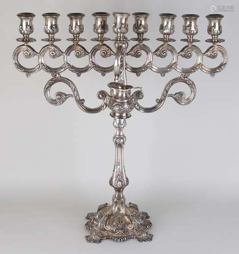 Beautiful Jewish candlestick, Hanukkah, silver 925/000.