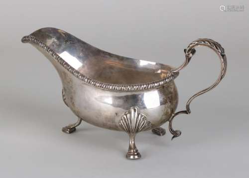 Silver sauce bowl, 925/000, decorated with a knitted