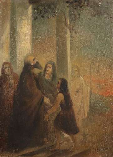 Jan Cossaar. 1874 - 1956. Religious representation with