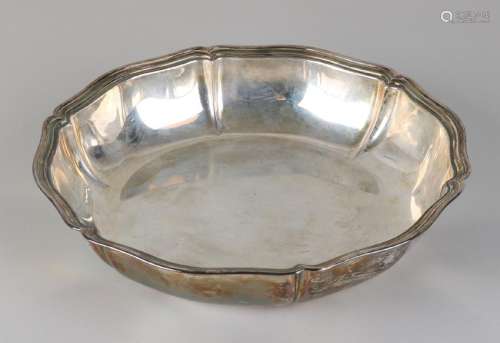 Silver scale, 835/000, rounded model with raised edge