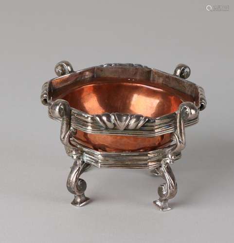 Small pipe combination with copper bowl and silver