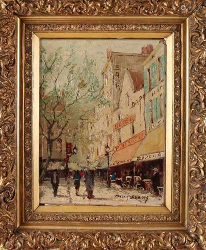 Francois Dubois. Cityscape Paris. Circa 1930. Oil paint