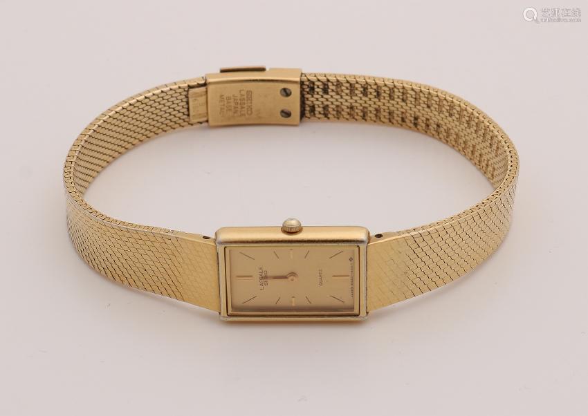 Ladies watch, Seiko Lassale, gold plated, rectangular－【Deal Price Picture】
