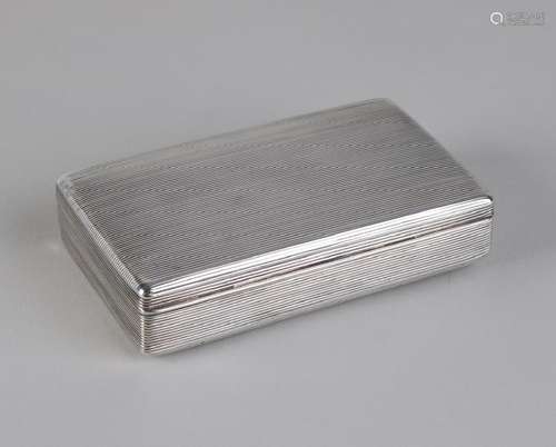 Silver box, 833/000, rectangular model with rib decor.