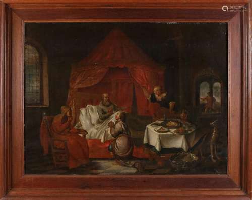 Unsigned. 17th - 18th Century. Isaac blesses Jacob. Oil