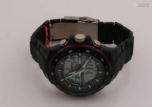 Black men's watch, Skmei, analogue digital. New