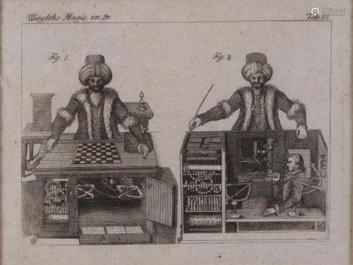Rare 18th century magician engraving. Wieglebs Magic