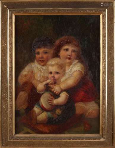 From Heel 1885. Portrait with three children with ball